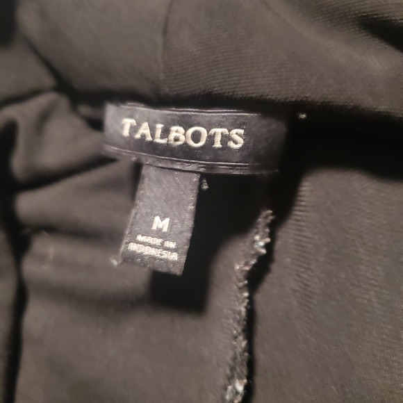 Talbots Size M Black Drop Elatic Waist Knit Stretch Boxy Minimalist Midi Dress - Picture 8 of 9